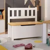 Dječja klupa za pohranu bijela i bež 60 x 30 x 55 cm MDF