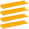Lebdeća polica Zidne 4 pcs Žuta 40 x 8,5 x 2,5 cm Čelik