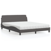 Krevet s madracem Dover sivi 160 x 200 cm od umjetne kože