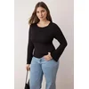 Trendyol Curve Ženska bluza Tbbaw26Af00017, Crna