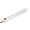 Power Distribution Unit (PDU) for 19 Rack, 9x Type E sockets, 2.0m, 1x C14 plug, 10A, on/off switch, aluminum