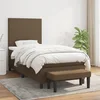 Vidaxl Box spring postelja z vzmetnico temno rjava 100x200 cm blago