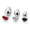 Brutus 3 Size Alu Plug Set with Colored Heart Shaped Stone
