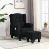 Masažna fotelja od tkanine s tabureom crna