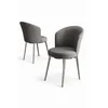 HANAH HOME Set stolica (2 dela) Risa Grey Chrome