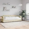 Dnevni krevet s madracem krem 90 x 200 cm od tkanine