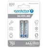 slomart Polnilne baterije everActive Ni-MH R03 AAA 800 mAh Srebrna linija (2 kosa)