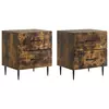 Noćni ormar s ladicama 2 pcs Dimljeni hrast 43 x 34,5 x 47,5 cm
