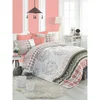 Nazenin - Pink Pink White Green Ranforce Single XL Posteljina Set
