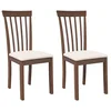 Vidaxl Jedilni stoli z blazinami 2 kosa Brown Solid Wood Rubber