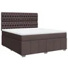 Vidaxl Box spring postelja z vzmetnico temno rjava 180x200 cm blago