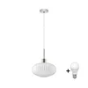 LED luster na sajli HARMA 1xE27/60W/230V, prečnika 30 cm, mat hrom/bela