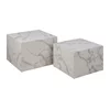 Komplet kavnih mizic Oakland 798 Beli marmor, 40x58x58cm, Mediapan plošče, Kotna