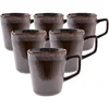 Komplet 6 keramičnih skodelic Rustik, 410 ml,temno rjava