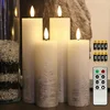4x FANNA LED voščene adventne sveče srebrne z daljincem