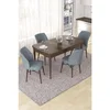 Hanah Home trpezarijski set Nef, sto na razvlačenje i 4 stolice, ploča u dekoru drveta Baroque, siva tkanina Jerry