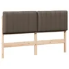 Vidaxl Tapecirano vzglavje Rjava in taupe 160 cm Masivno borovo les