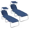 Ležaljka 2 pcs Plava 58 x 188 x 77cm Poliester