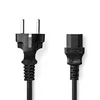 CEGL10030BK20, Kabl za napajanje, Utikae sa uzemljenjem muški, IEC-320-C13, Niklovani, 2,00 m, PVC
