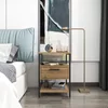HANAH HOME Noćni stočić Alba Black Oak