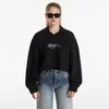 Mikina Off-White Embr Script Crop Polo Crew Black-White S