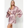 Trendyol Powder Belted Satin Woven Dressing Gown