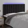 Vidaxl vidaXL Vzglavje postelje z LED diodo črno 160x5x118/128 cm žamet