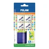 Dvojni ribež z posodo MILAN COLLECTION + 4 radirke MILAN 430 - blister