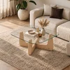 Hanah Home klub sto Kare, 80 cm, prirodno drvo