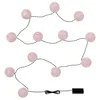 SOLVINDEN LED rasvetni lanac s 12 svetala, na baterije roze