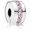 Pandora Srebrna sponka z roza kamni 791972PCZ srebro 925/1000
