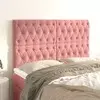 Uzglavlje roza 144x7x118/128 cm baršunasto