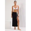 Trendyol Black Maxi Knitted Tie Beach Skirt