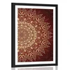 Plakat s paspartujem zlata Mandala na bordo ozadju - 20x30 white