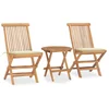3-dijelni sklopivi vrtni blagovaonski set od masivne tikovine