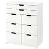NORDLI Komoda s 8 fioka, bela, 80x99 cm