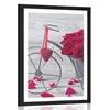 Plakat s paspartujem kolo polno vrtnic - 30x45 silver