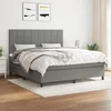 vidaXL Box spring postelja z vzmetnico temno siva 160x200 cm blago