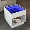 Stolić za kavu s beskonačnim LED svjetlima bijeli 50x50x50 cm