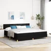 LED Box Spring Krevet s LED trakama Crna 200 x 200 cm tkanina