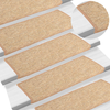 Prostirke za stepenice 15 kom 65x21x4 cm svijetlosmeđe pravokutne rubove