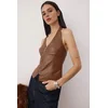 Trendyol Milla ženska bluza Tpraw26Bz00068, tamno braon