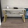 Hanah home Radni sto 120x72,8x60cm Belo-Zlatni