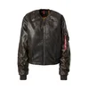 ALPHA INDUSTRIES Prehodna jakna MA-1 FL rjava / krvavo rdeča / bela