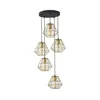 Luster na sajli DIAMOND 5xE27/15W/230V crna/zlatna