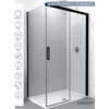 CONCEPT Tuš kabina Alpha, Crno zatamnjeno staklo 8mm, Crni ram, 140x80x200cm