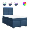Vidaxl Box spring postelja z vzmetnico moder 120x200 cm blago