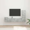 Set TV komoda Zidne 4 pcs Betonski sivi Konstruirano drvo