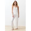 Trendyol White-Multicolor Floral String Strap Knitted Pajama Set
