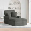 vidaXL Naslonjač z krilom Temno siva 91 x 157 x 91 cm Rebrasta tkanina